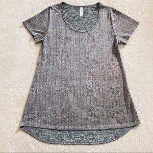 LuLaRoe Classic T - size XS, silver w/ red